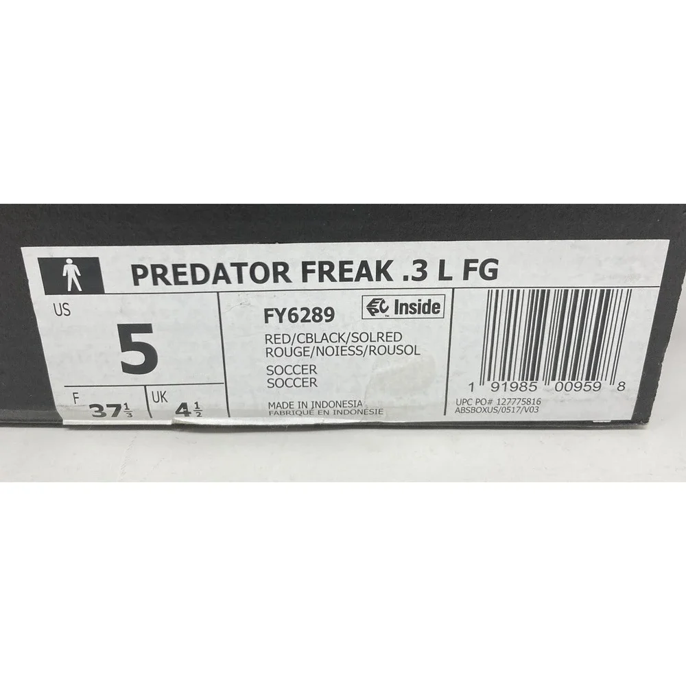 Adidas Predator Freak .3 L FG FY6289 Nemesis Red Lace Up Soccer Cleats‎ Men's 5